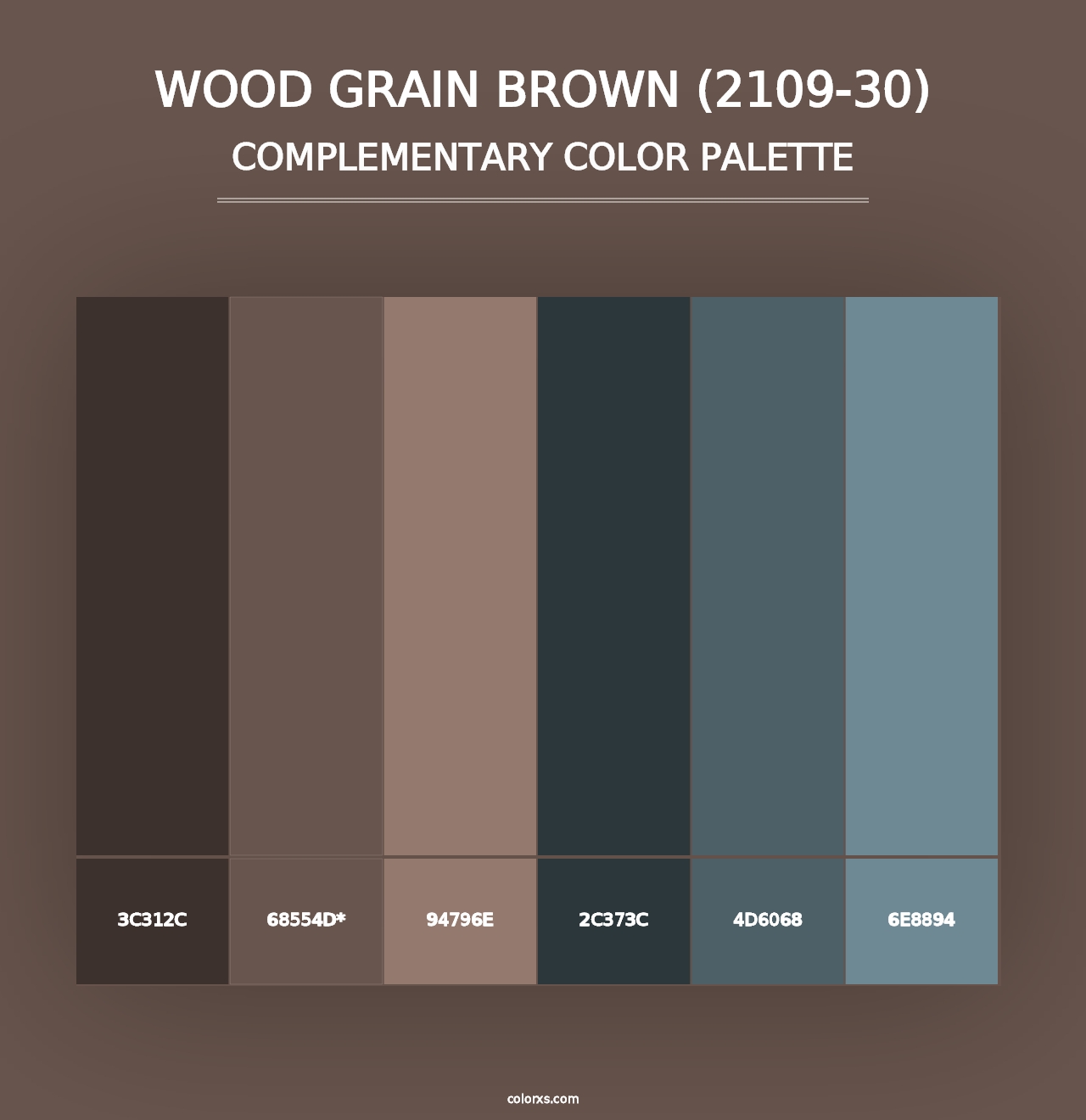 Wood Grain Brown (2109-30) - Complementary Color Palette