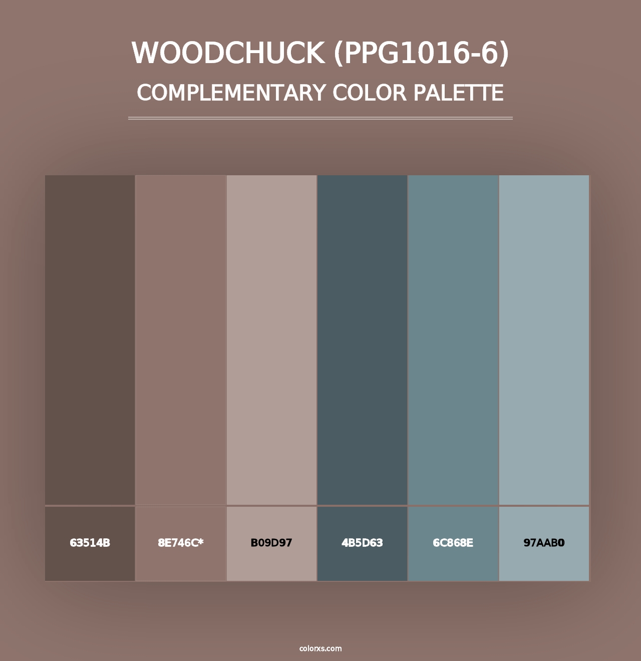 Woodchuck (PPG1016-6) - Complementary Color Palette