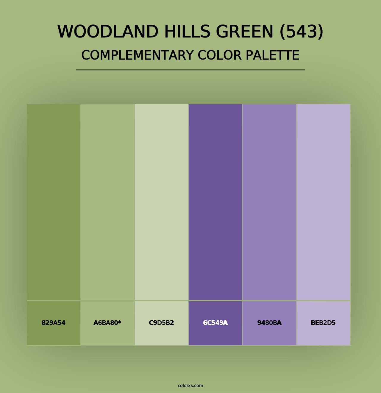 Woodland Hills Green (543) - Complementary Color Palette