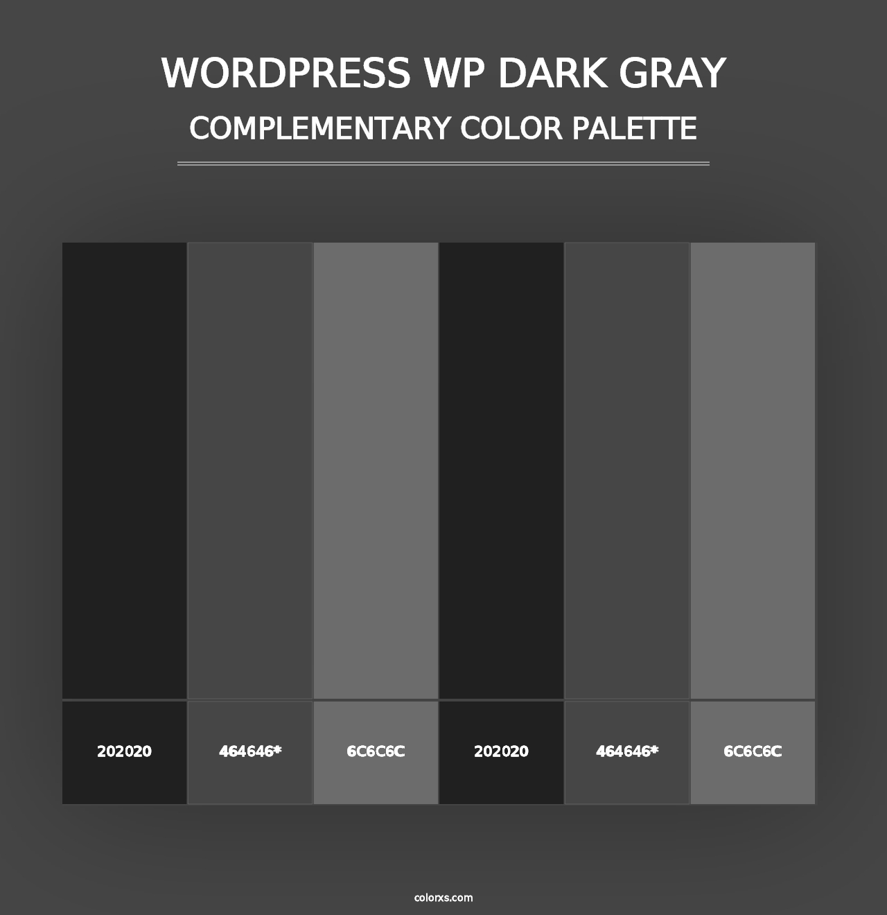 WordPress WP Dark Gray - Complementary Color Palette