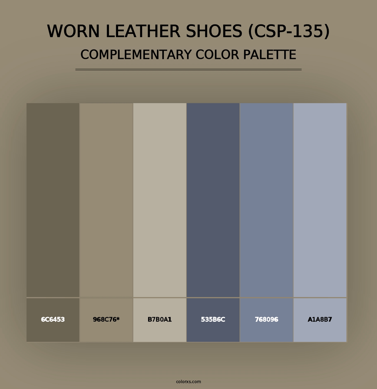 Worn Leather Shoes (CSP-135) - Complementary Color Palette