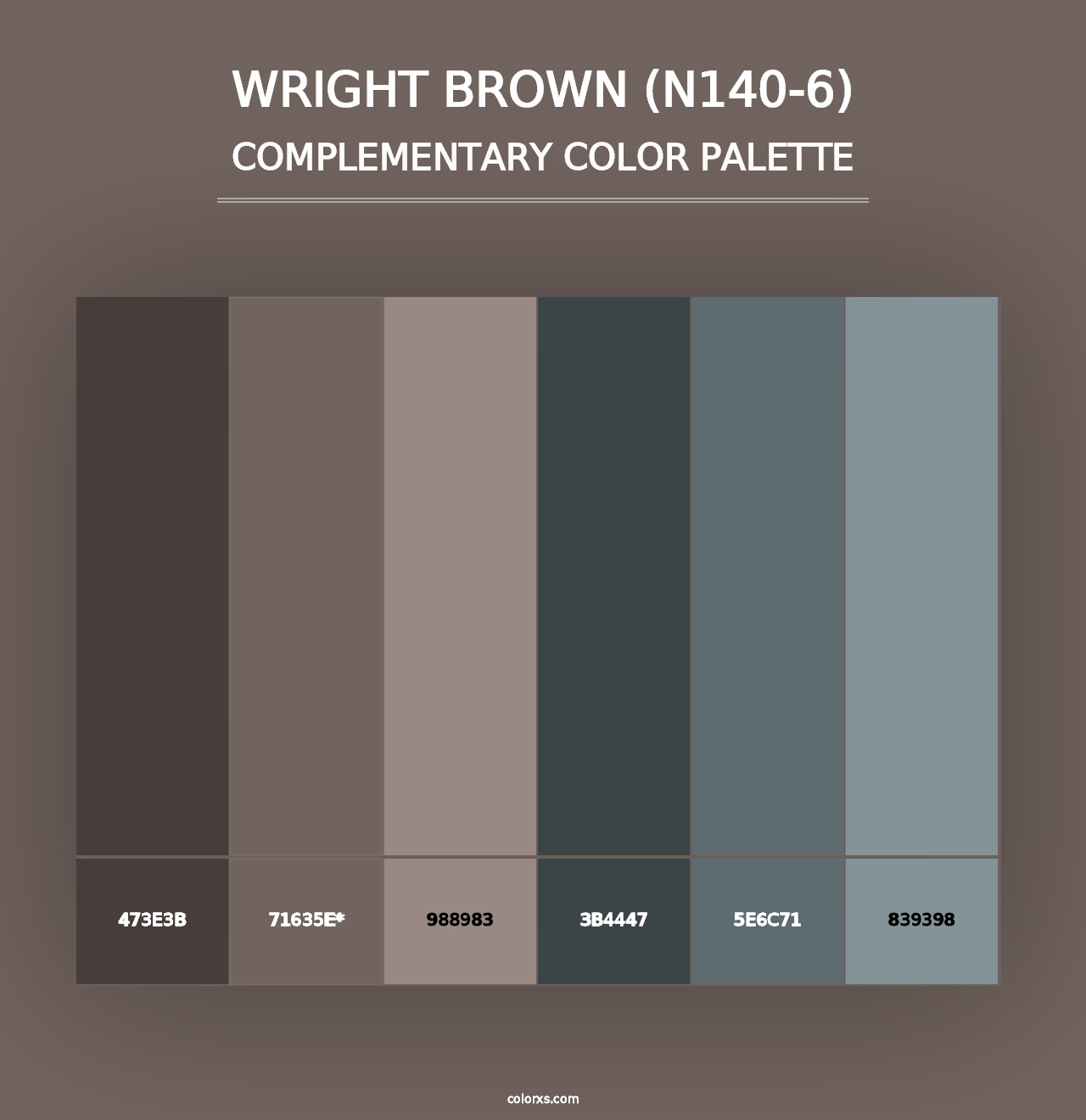 Wright Brown (N140-6) - Complementary Color Palette