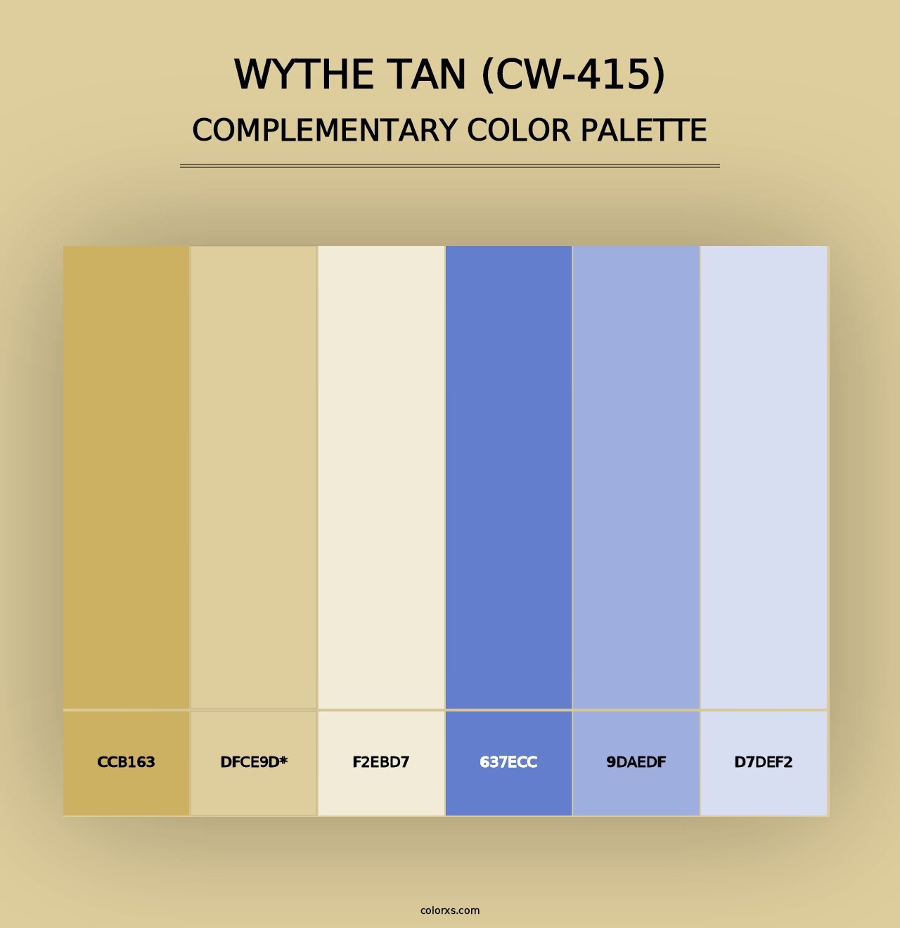 Wythe Tan (CW-415) - Complementary Color Palette