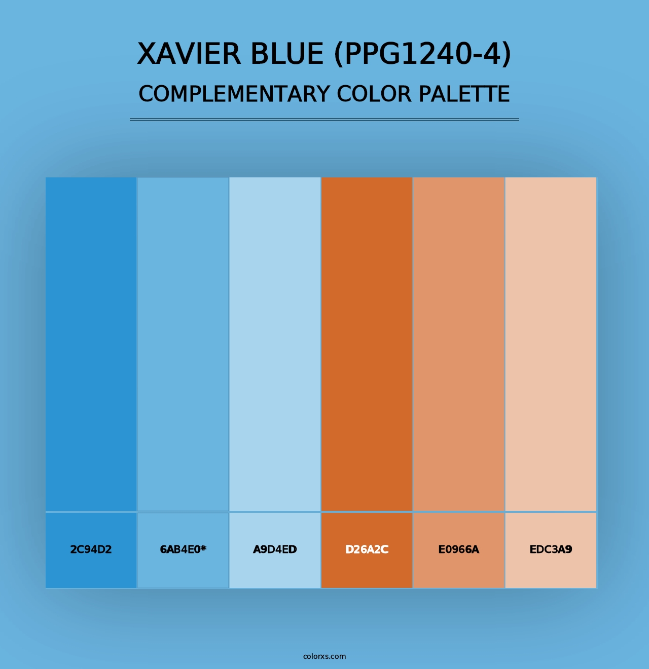 Xavier Blue (PPG1240-4) - Complementary Color Palette