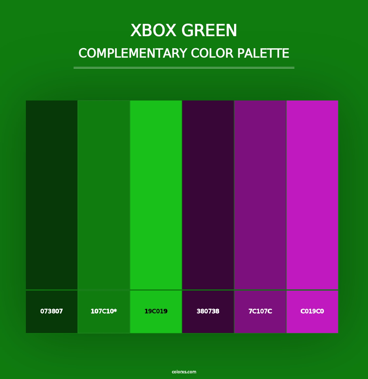 Xbox Green - Complementary Color Palette