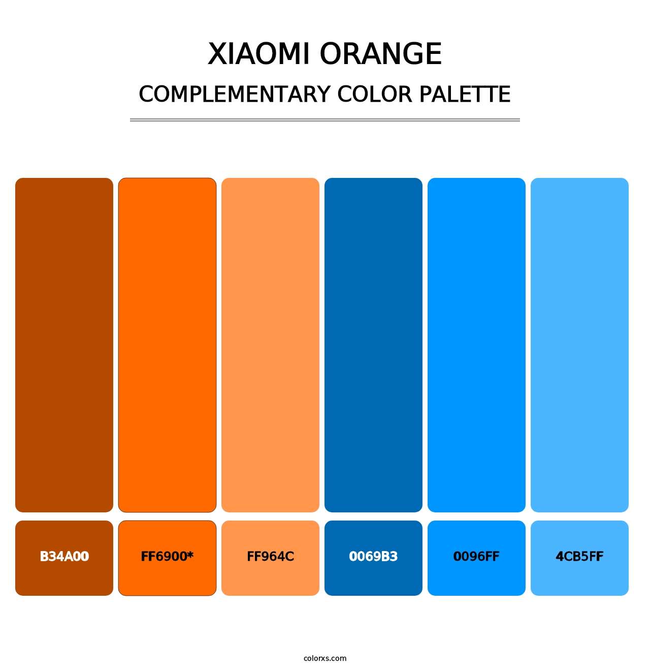 Xiaomi Orange - Complementary Color Palette