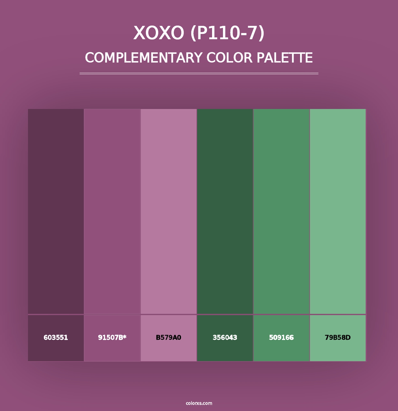 Xoxo (P110-7) - Complementary Color Palette