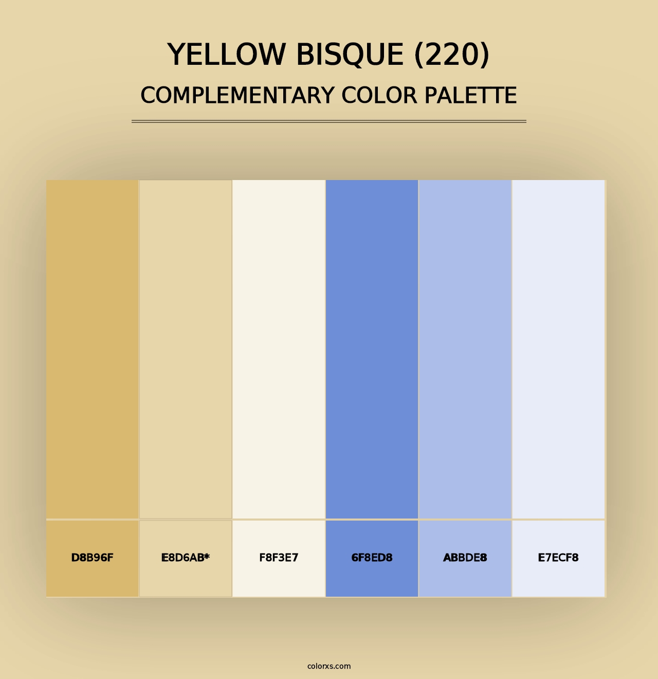 Yellow Bisque (220) - Complementary Color Palette