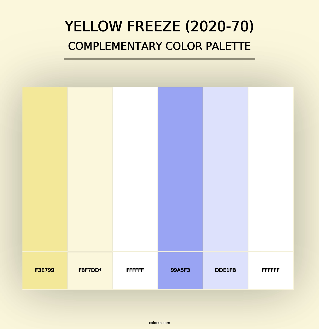 Yellow Freeze (2020-70) - Complementary Color Palette