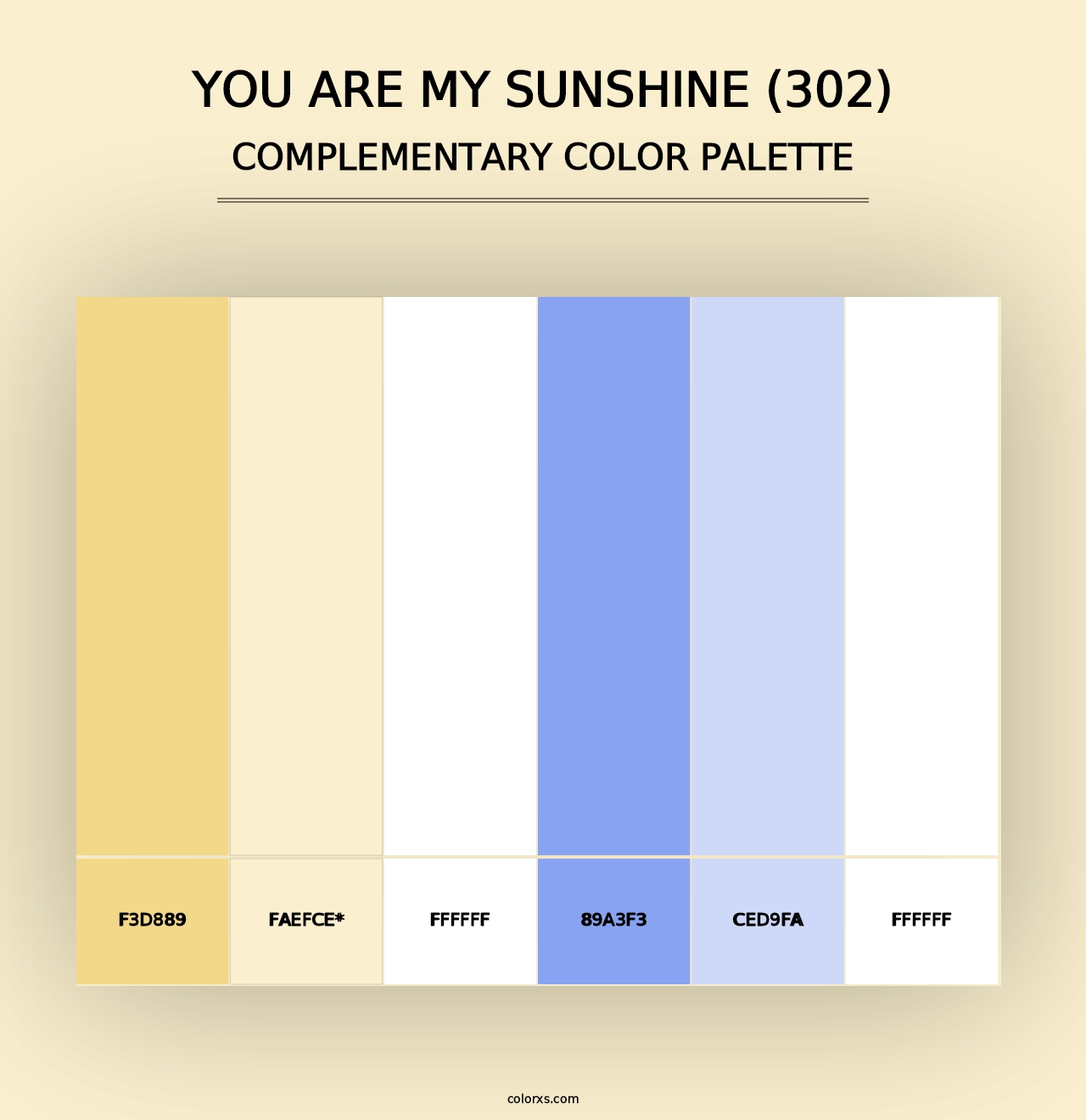 You Are My Sunshine (302) - Complementary Color Palette