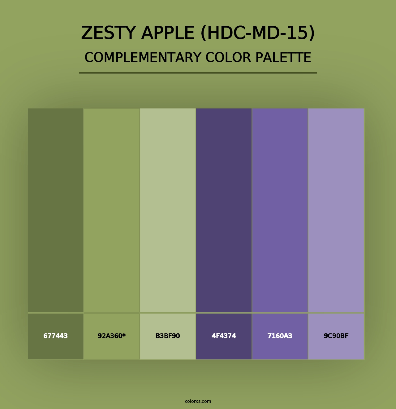 Zesty Apple (HDC-MD-15) - Complementary Color Palette