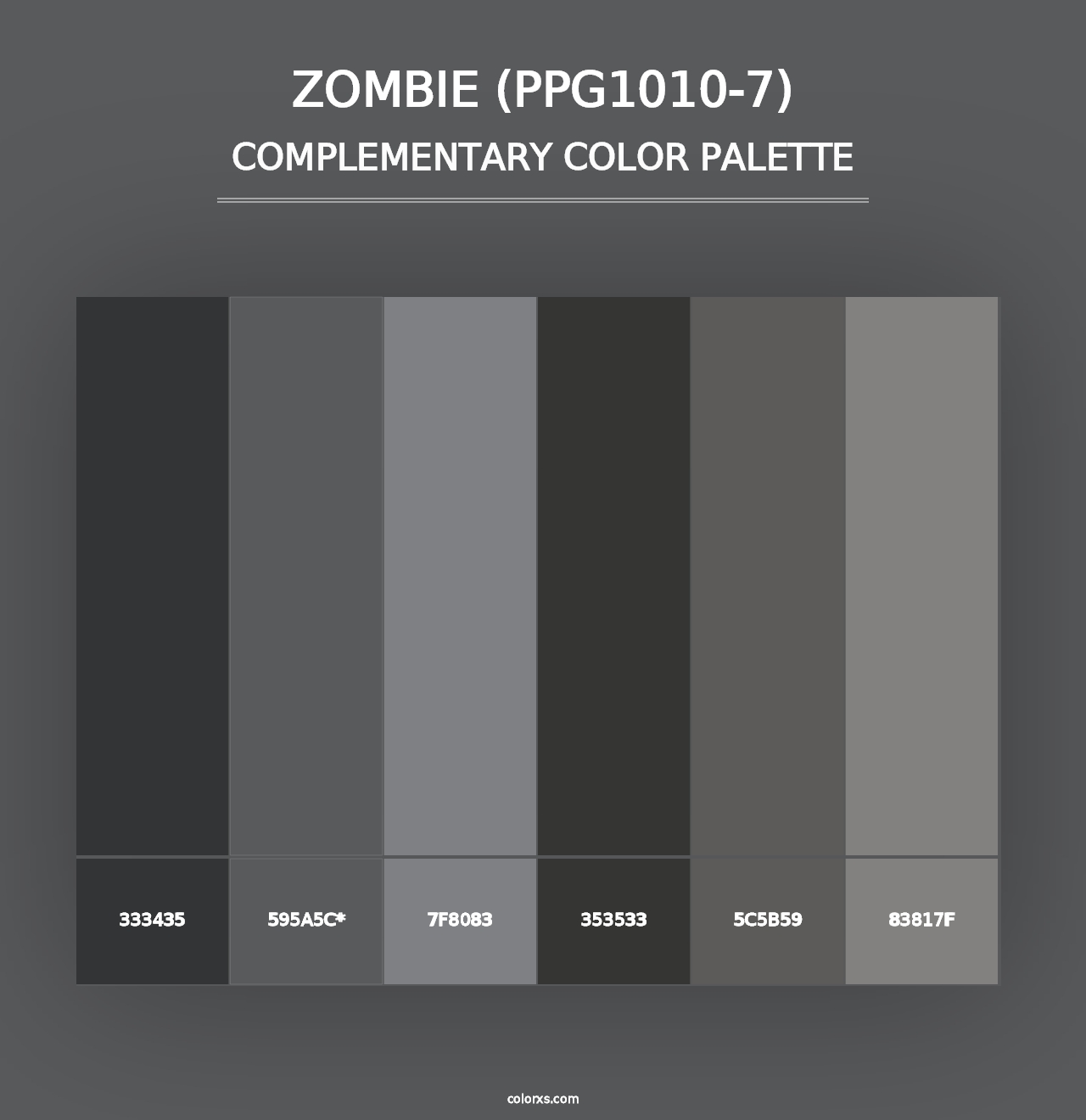 Zombie (PPG1010-7) - Complementary Color Palette