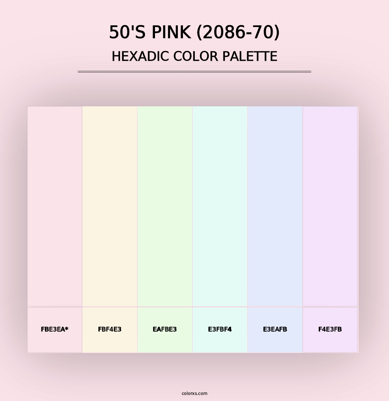 50's Pink (2086-70) - Hexadic Color Palette