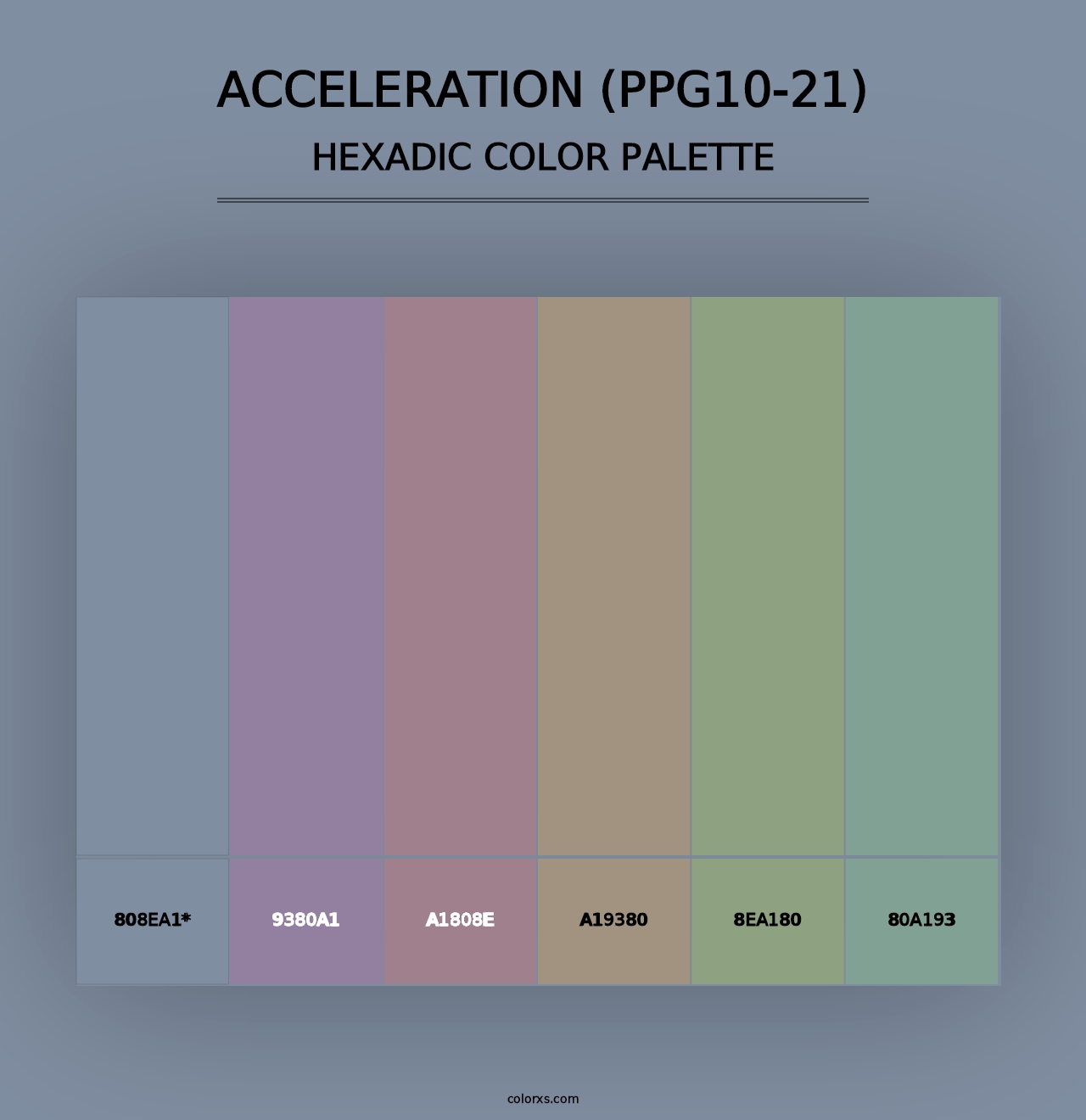 Acceleration (PPG10-21) - Hexadic Color Palette