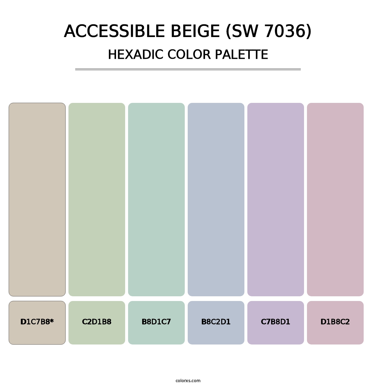 Accessible Beige (SW 7036) - Hexadic Color Palette