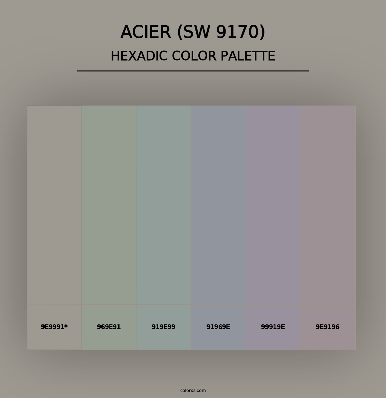 Acier (SW 9170) - Hexadic Color Palette