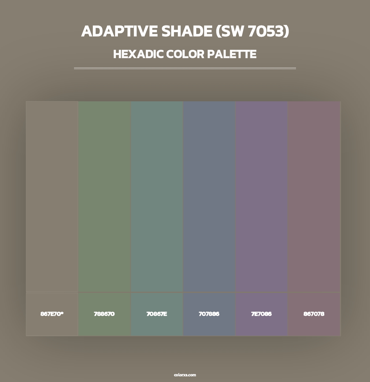 Adaptive Shade (SW 7053) - Hexadic Color Palette