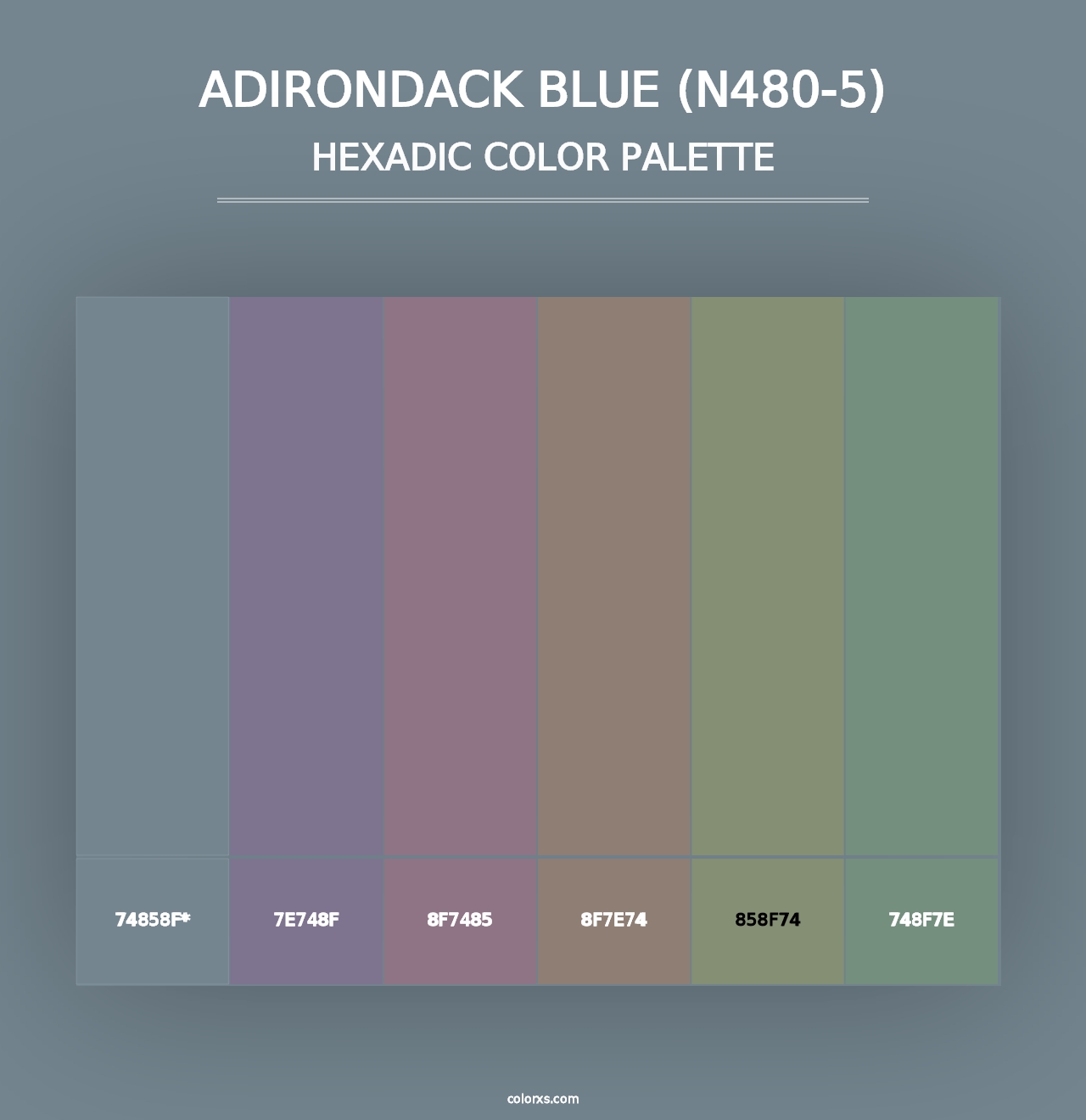 Adirondack Blue (N480-5) - Hexadic Color Palette