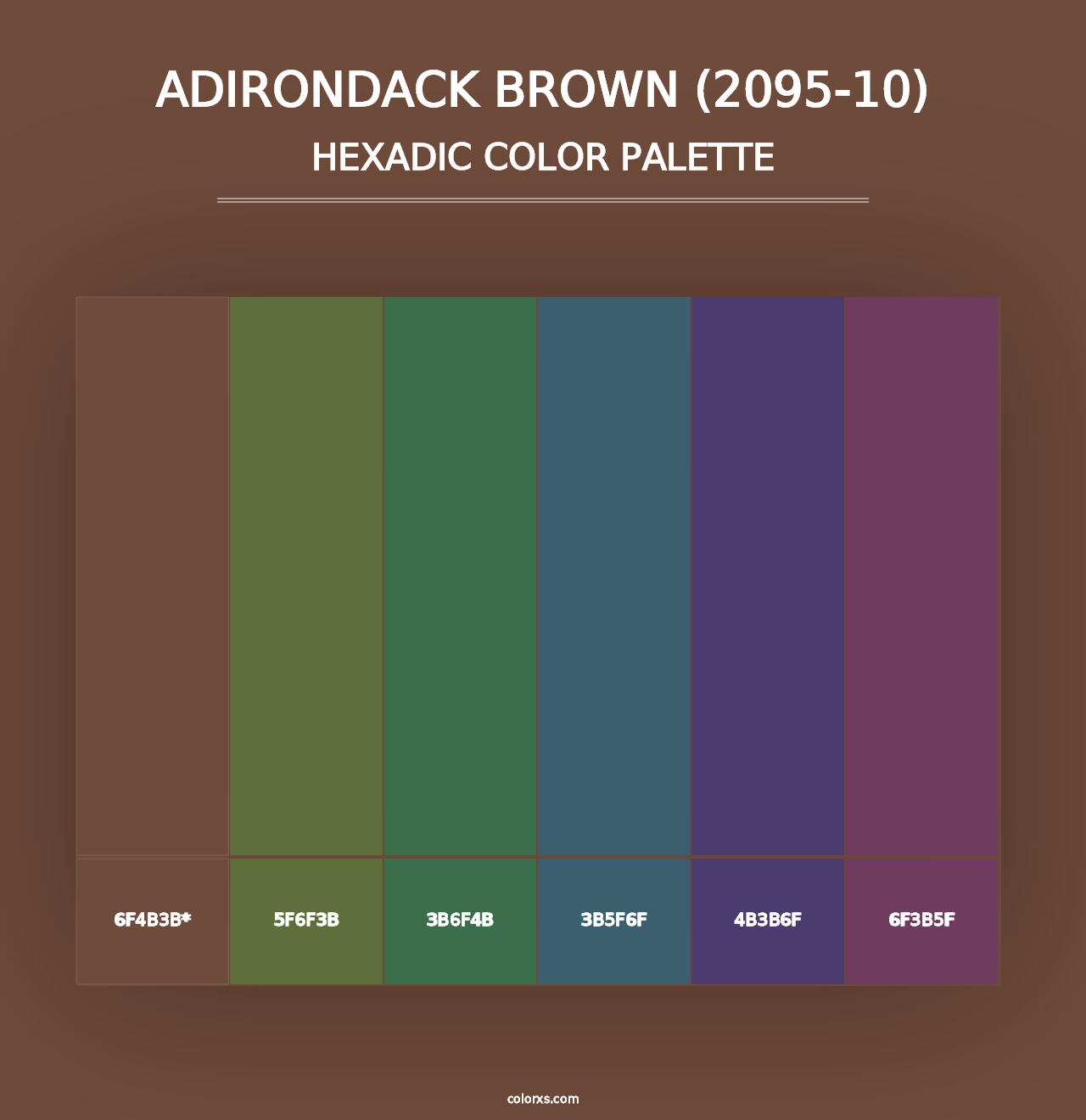 Adirondack Brown (2095-10) - Hexadic Color Palette