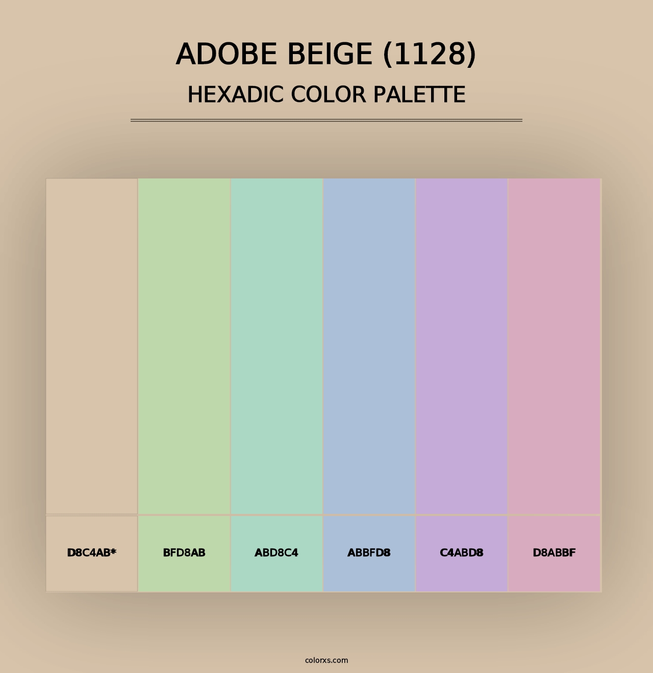 Adobe Beige (1128) - Hexadic Color Palette