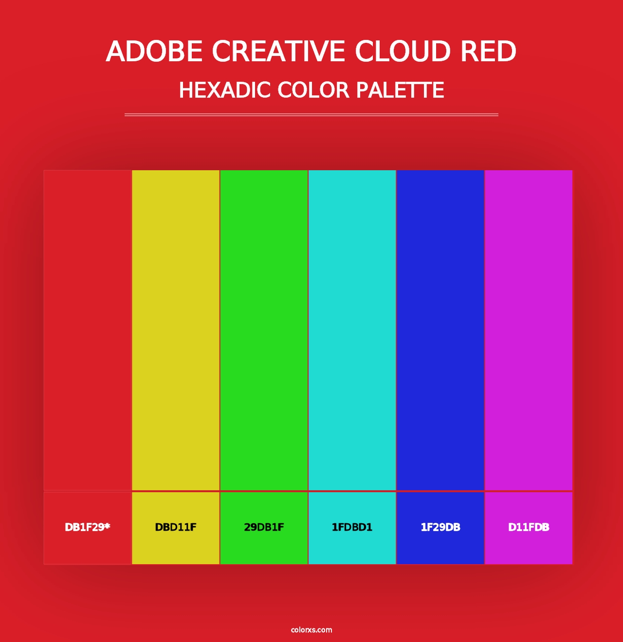 Adobe Creative Cloud Red - Hexadic Color Palette