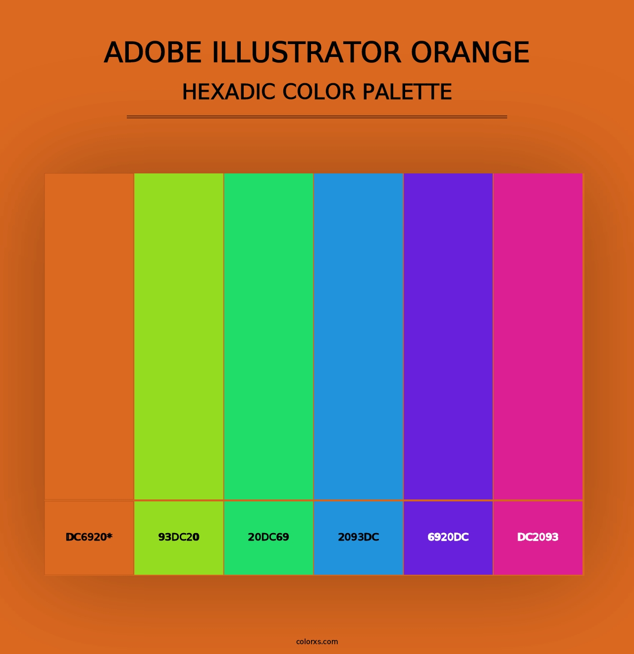 Adobe Illustrator Orange - Hexadic Color Palette