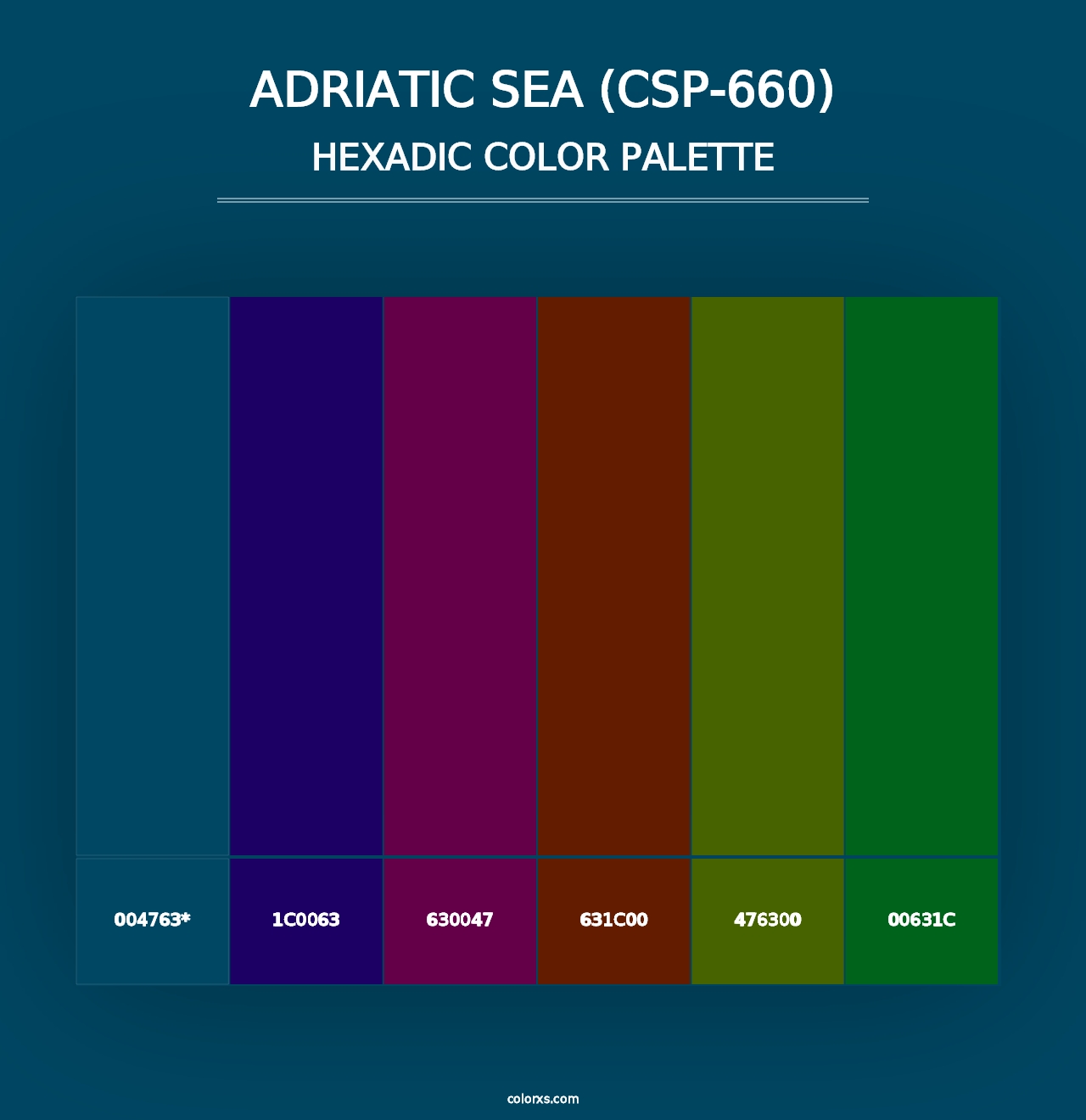 Adriatic Sea (CSP-660) - Hexadic Color Palette