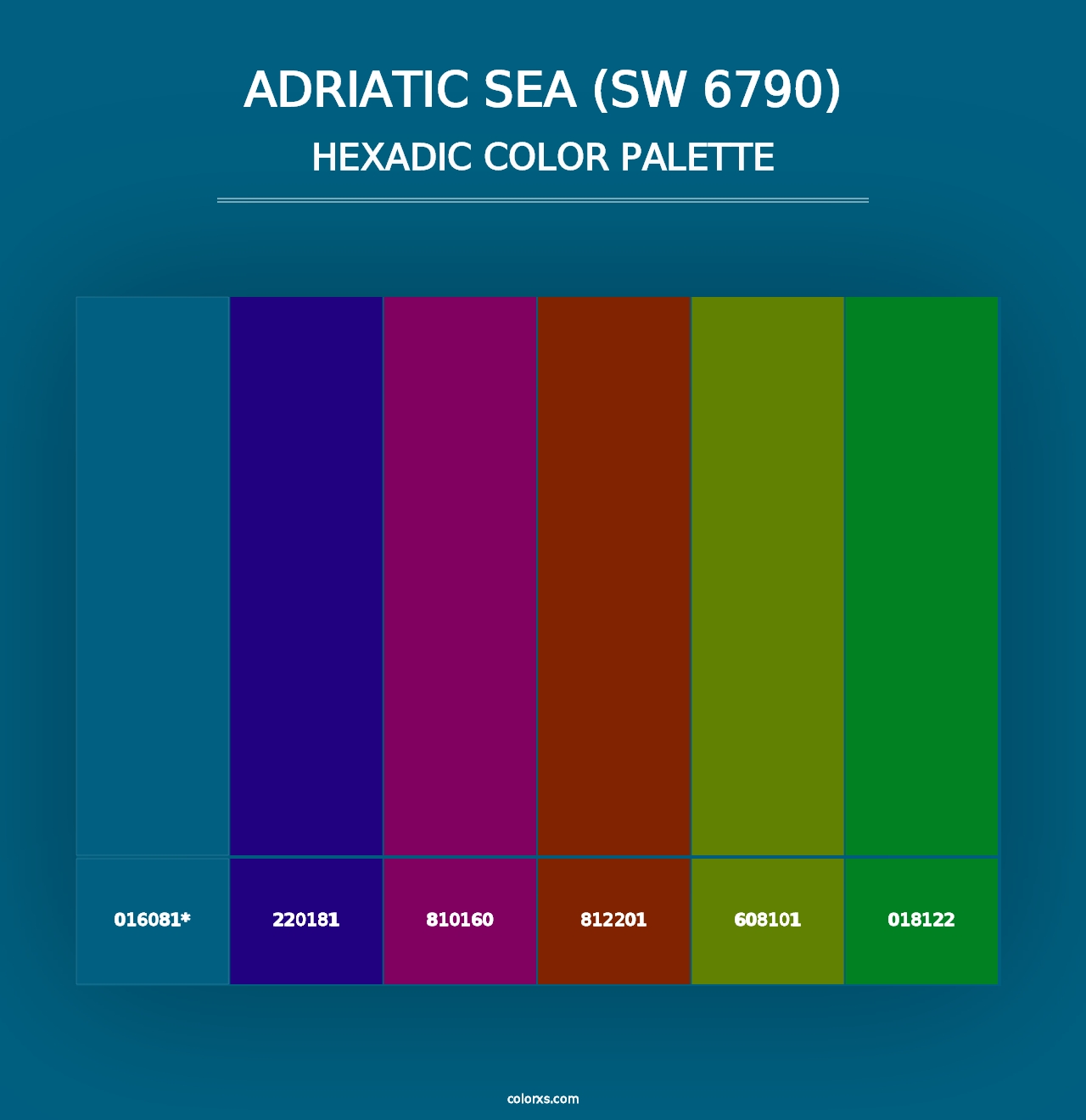 Adriatic Sea (SW 6790) - Hexadic Color Palette