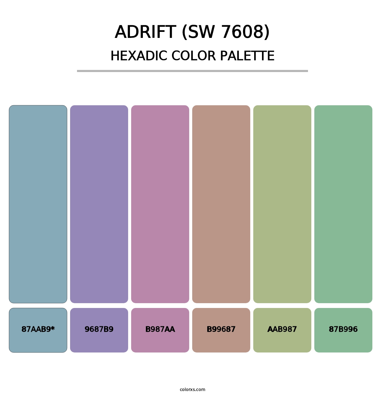 Adrift (SW 7608) - Hexadic Color Palette