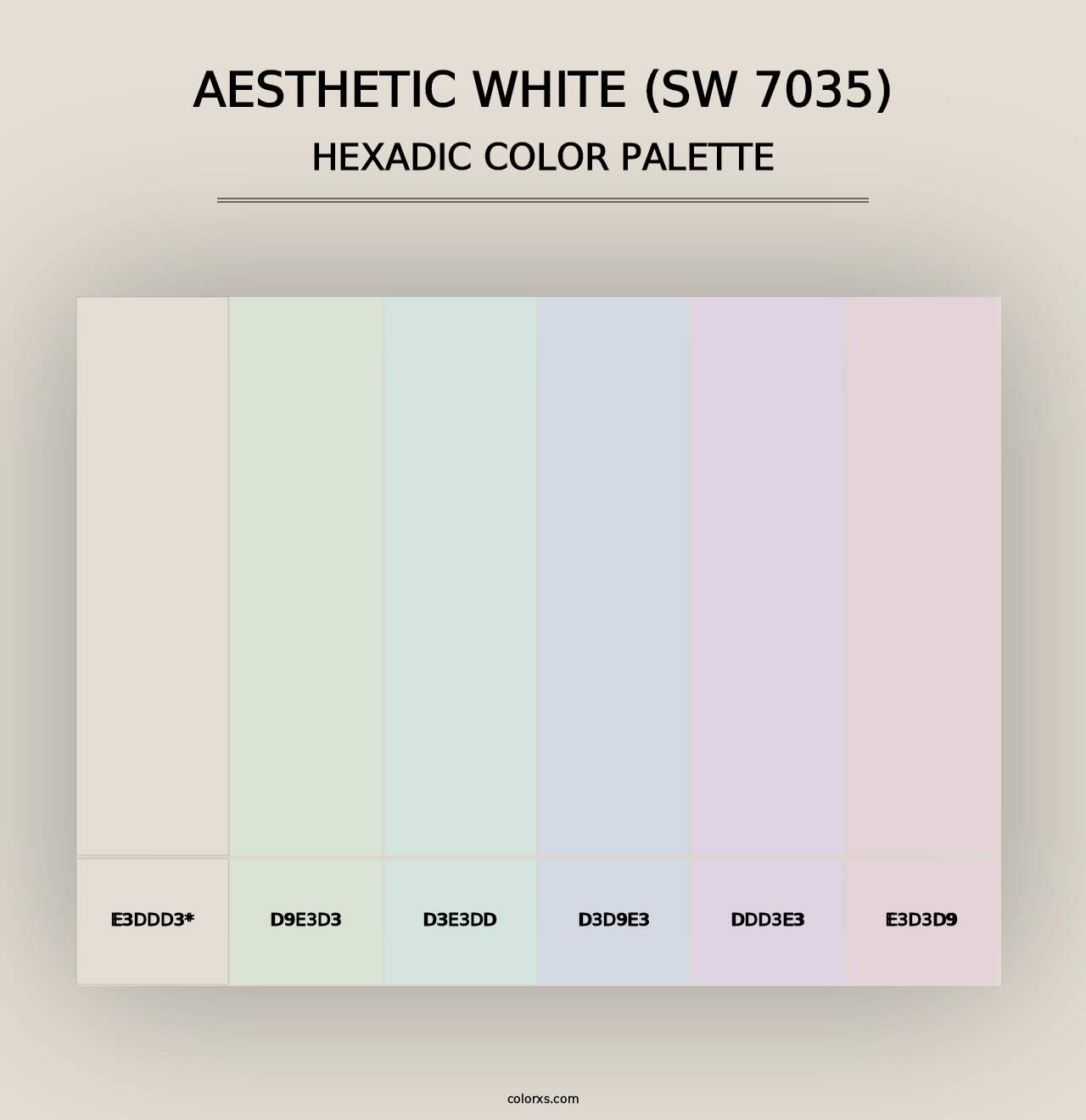 Aesthetic White (SW 7035) - Hexadic Color Palette