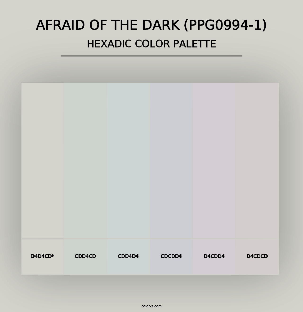 Afraid Of The Dark (PPG0994-1) - Hexadic Color Palette