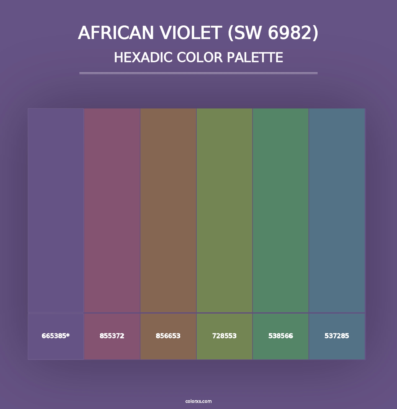 African Violet (SW 6982) - Hexadic Color Palette