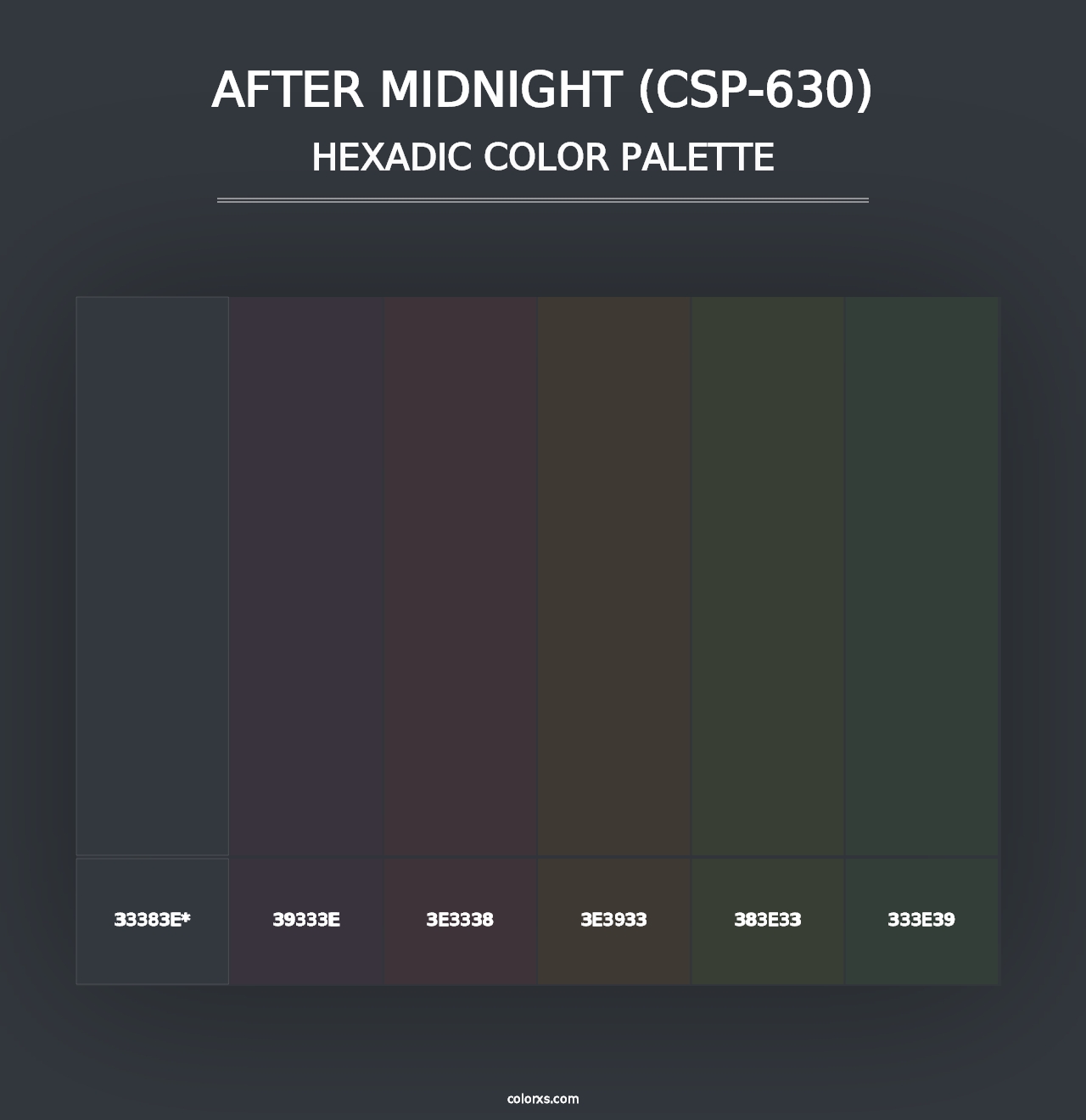 After Midnight (CSP-630) - Hexadic Color Palette