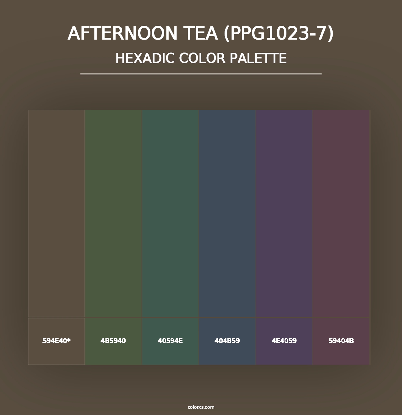 Afternoon Tea (PPG1023-7) - Hexadic Color Palette