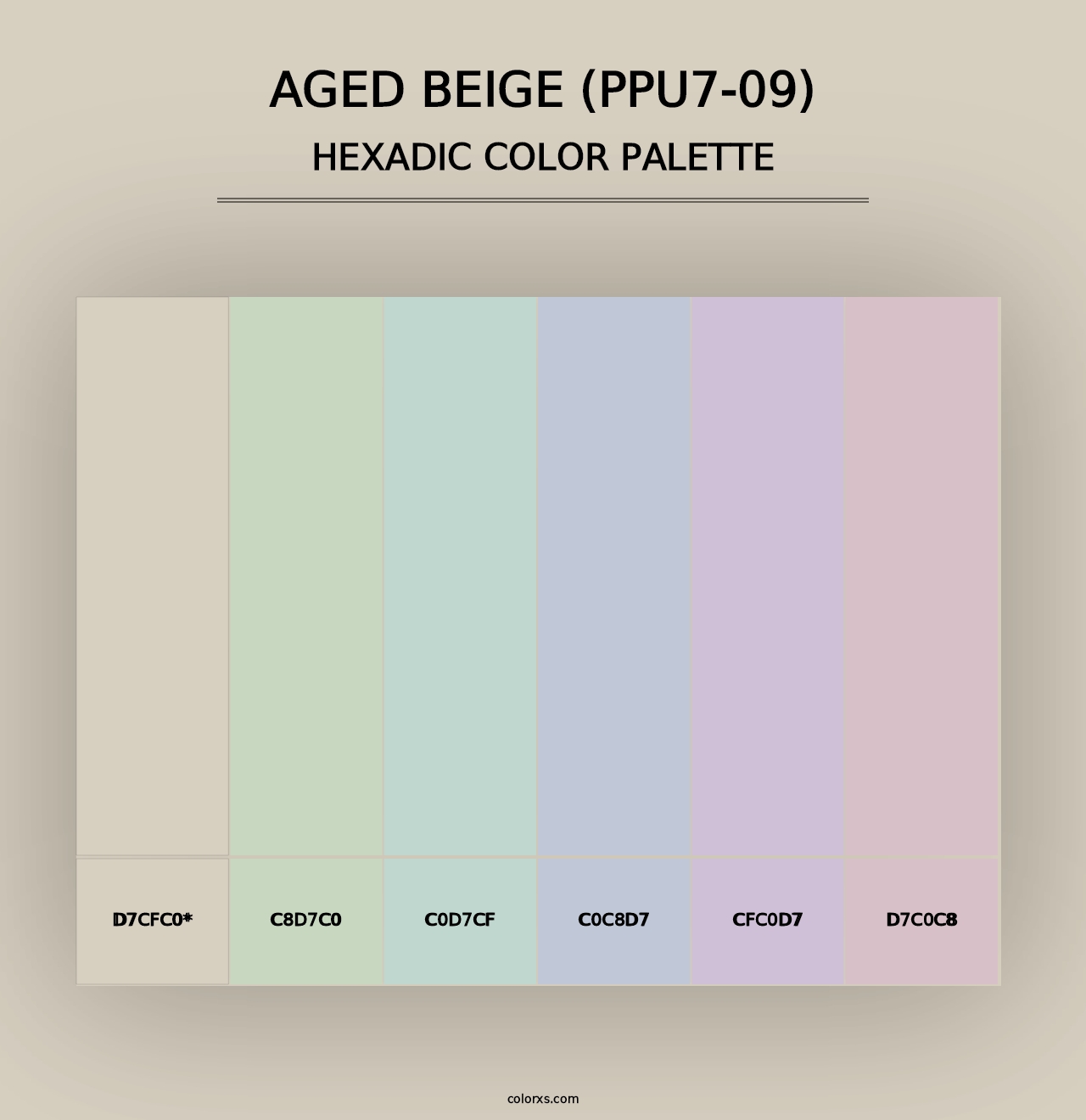 Aged Beige (PPU7-09) - Hexadic Color Palette