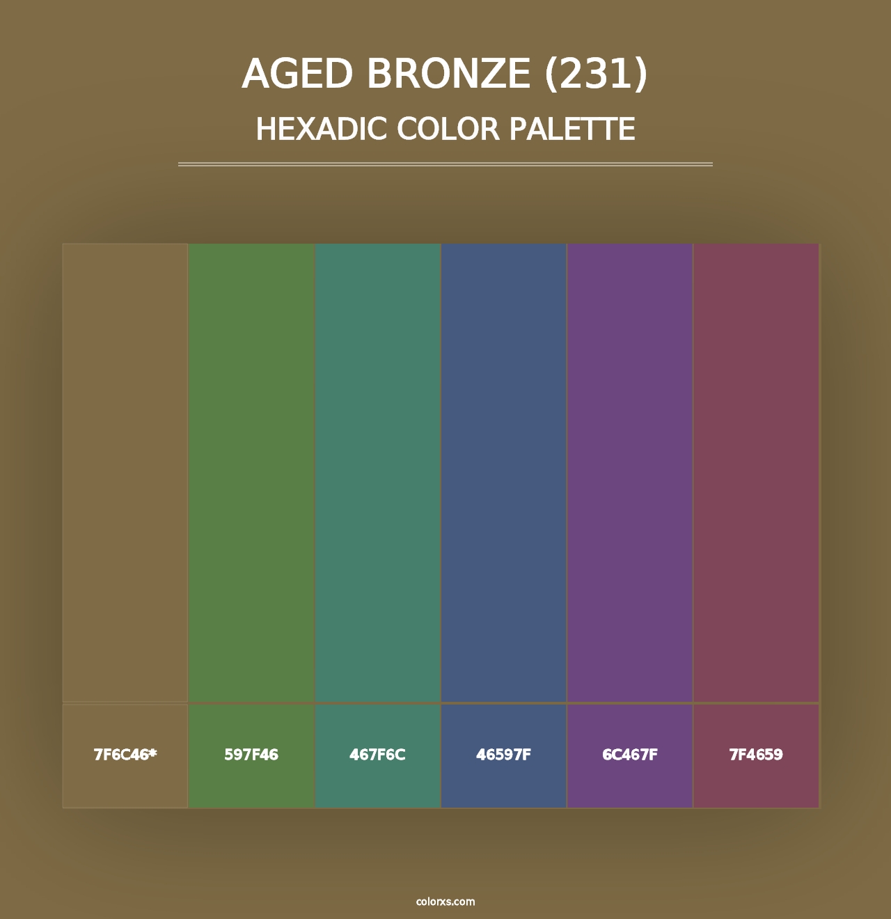 Aged Bronze (231) - Hexadic Color Palette