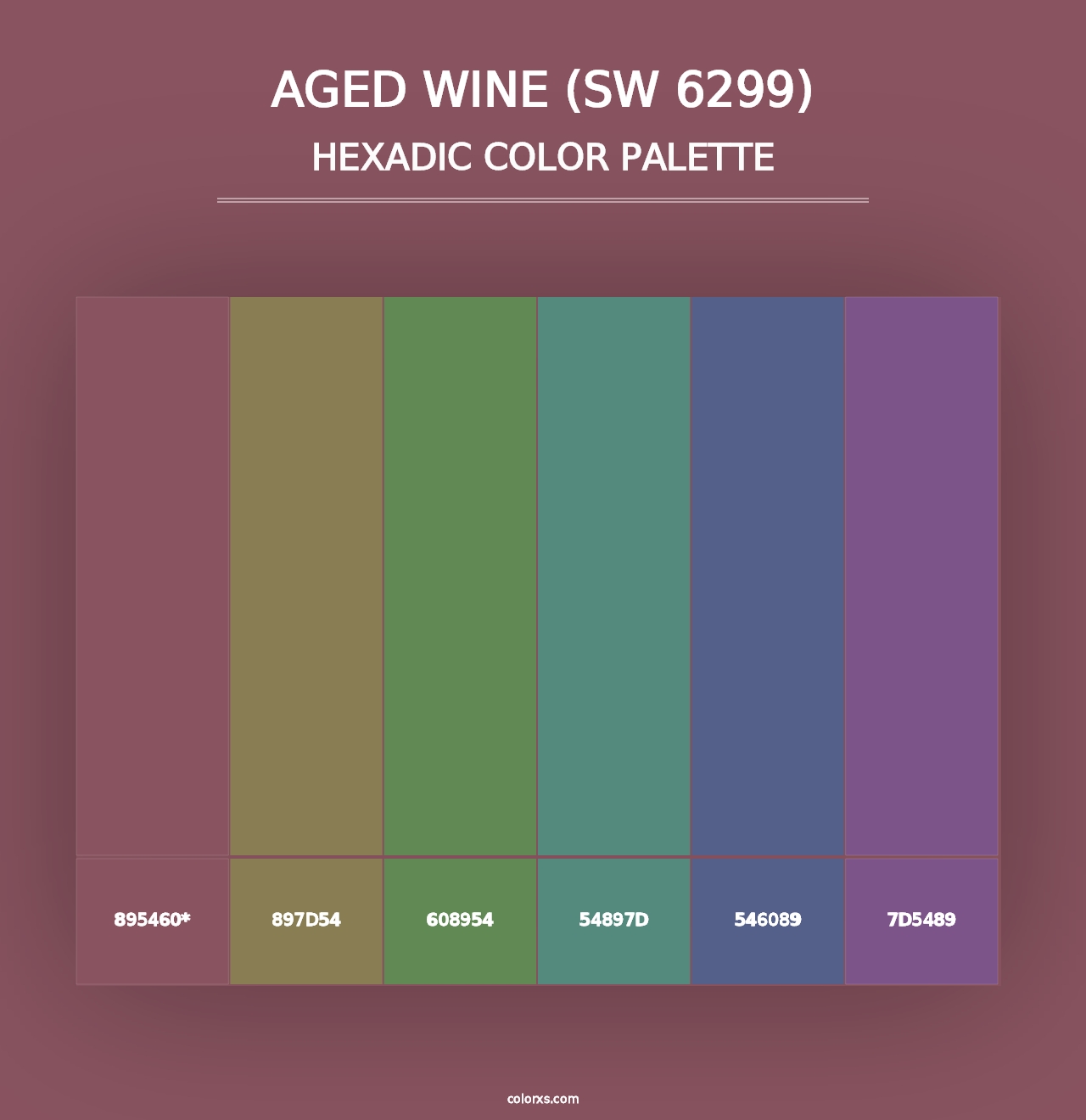 Aged Wine (SW 6299) - Hexadic Color Palette