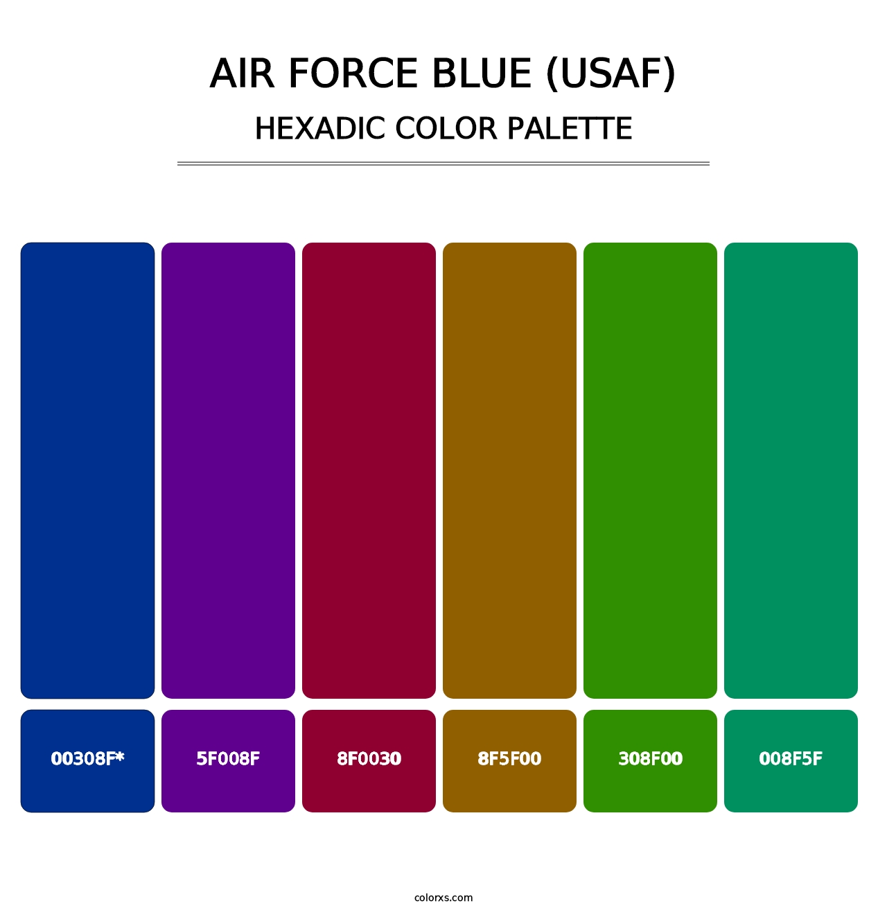 Air Force Blue (USAF) - Hexadic Color Palette