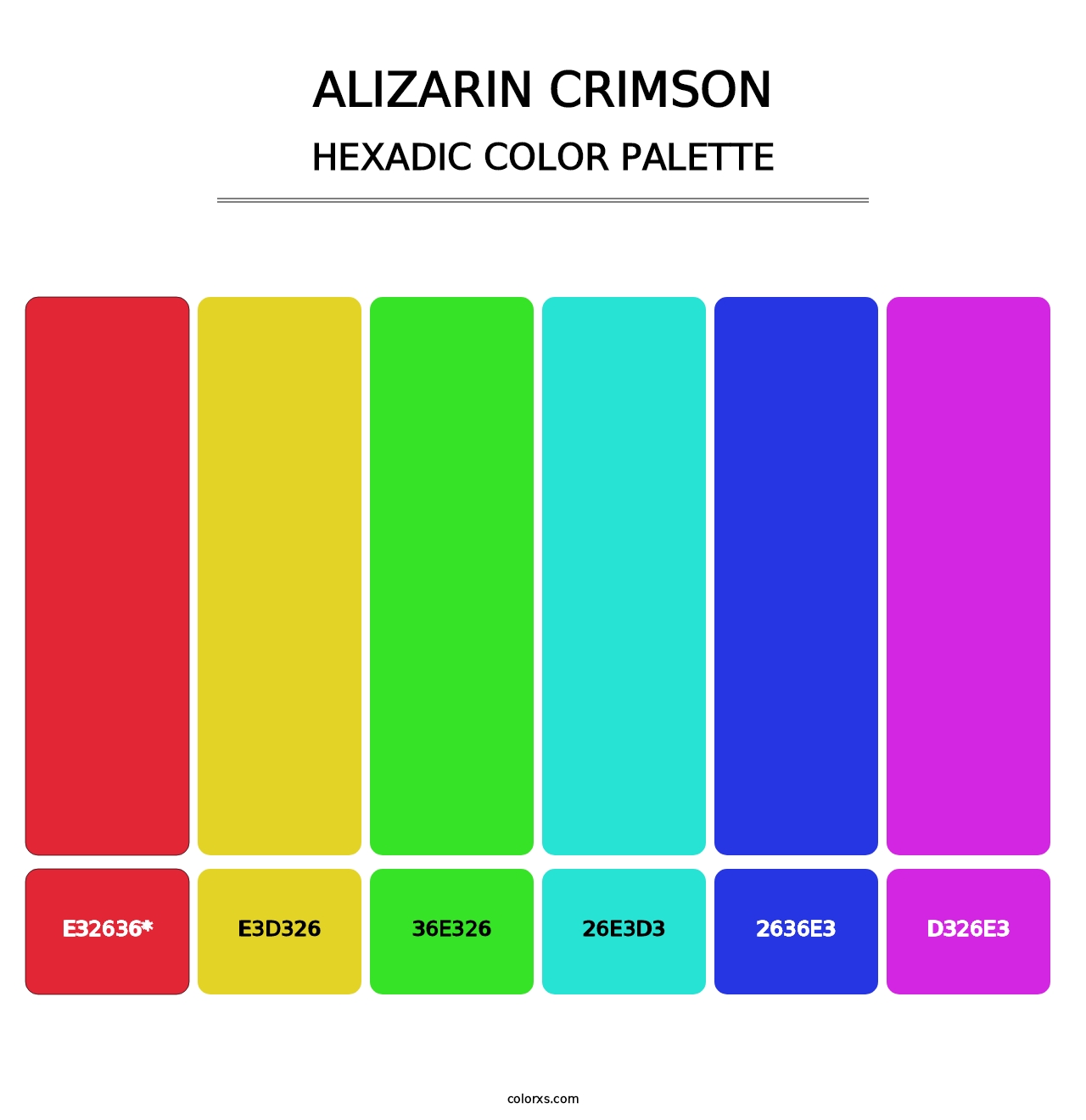 Alizarin Crimson - Hexadic Color Palette