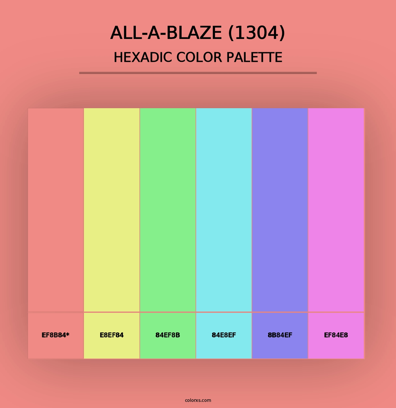 All-a-Blaze (1304) - Hexadic Color Palette