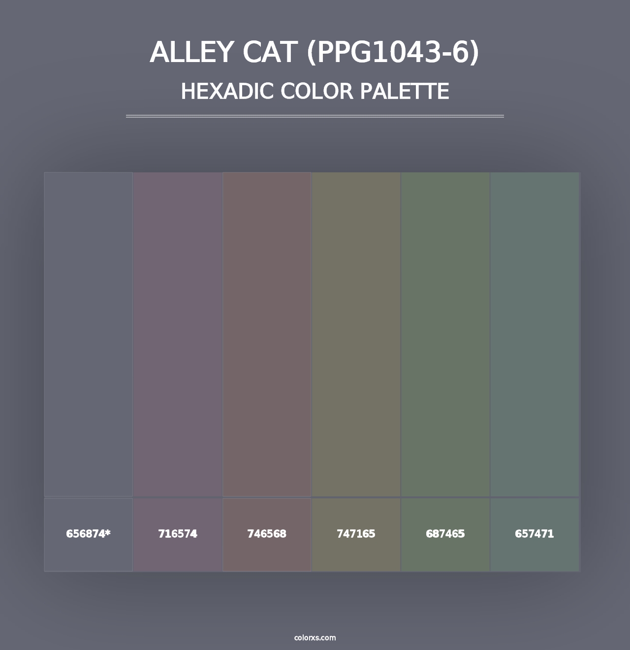 Alley Cat (PPG1043-6) - Hexadic Color Palette