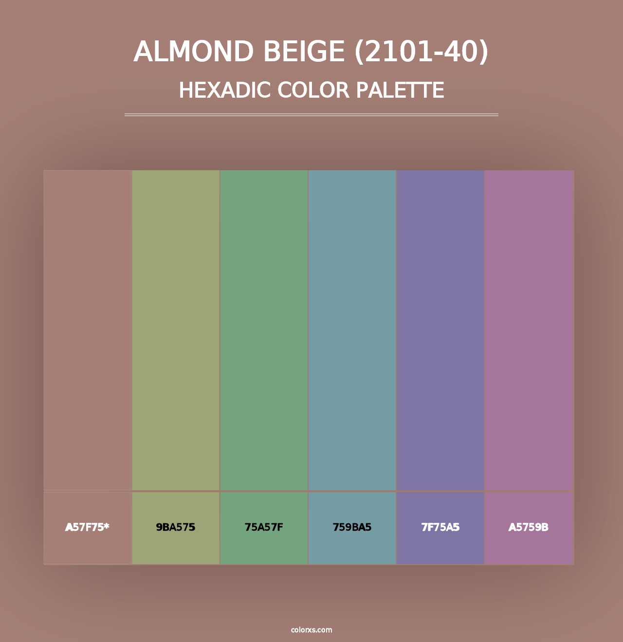 Almond Beige (2101-40) - Hexadic Color Palette