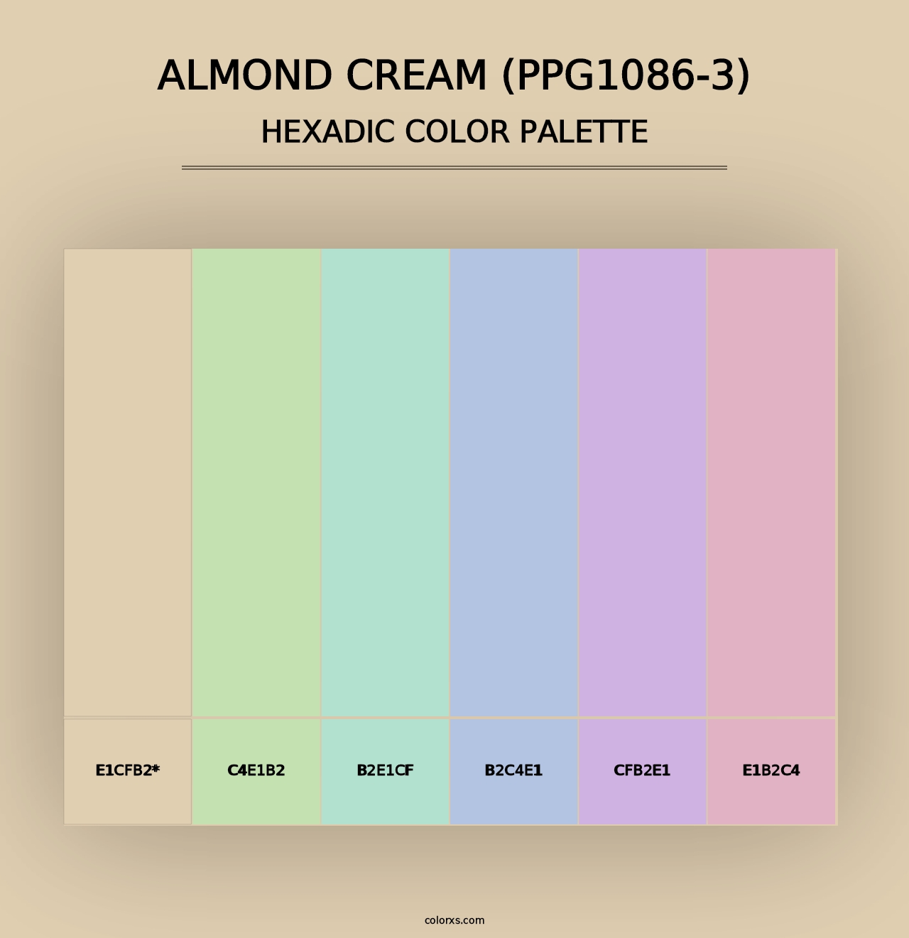 Almond Cream (PPG1086-3) - Hexadic Color Palette