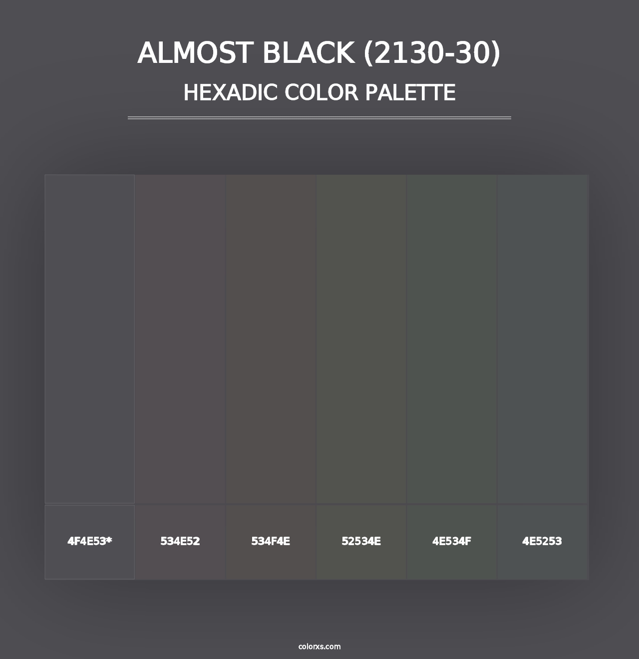 Almost Black (2130-30) - Hexadic Color Palette