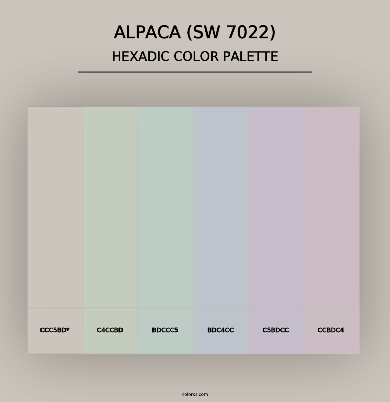 Alpaca (SW 7022) - Hexadic Color Palette