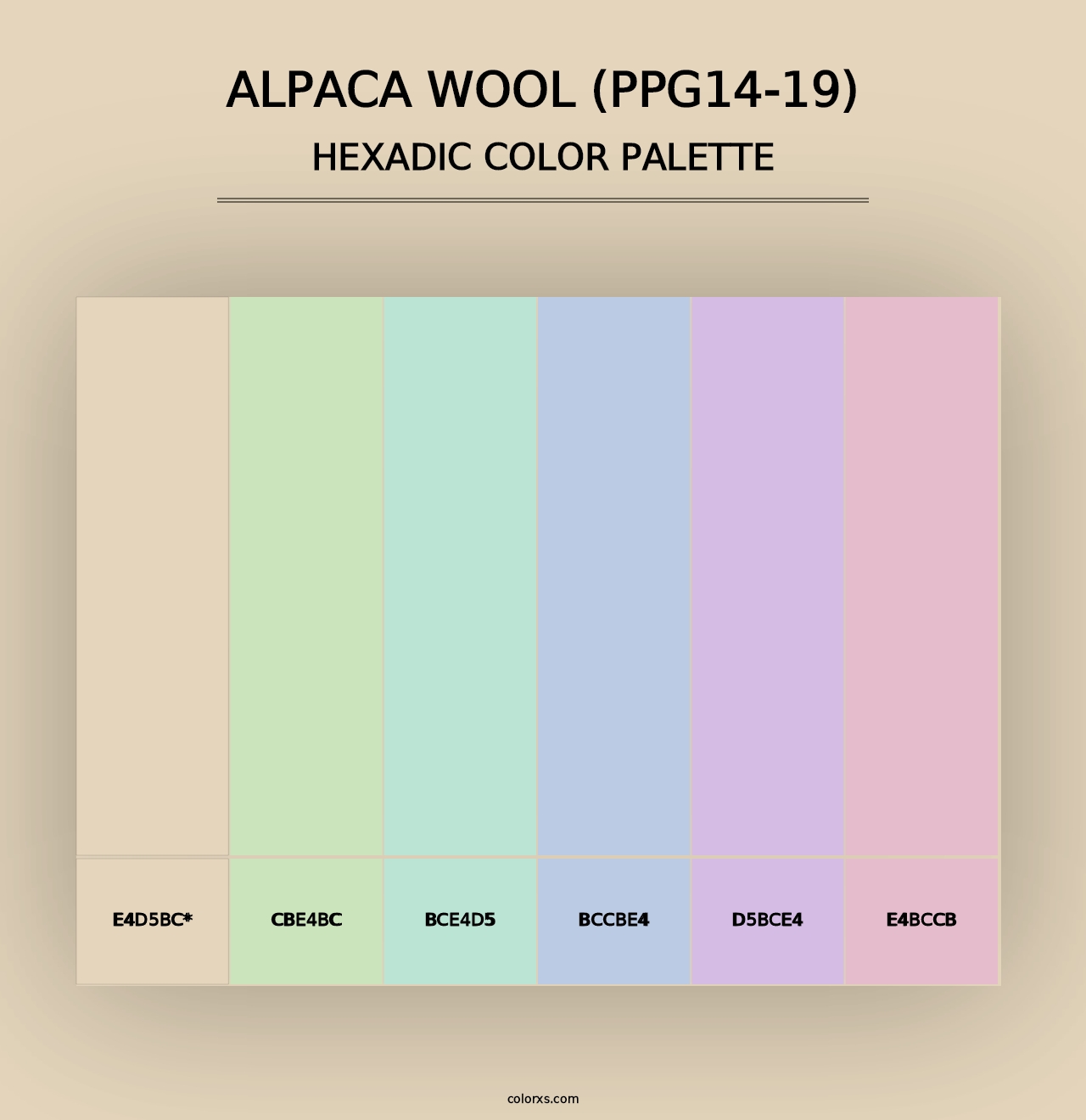 Alpaca Wool (PPG14-19) - Hexadic Color Palette