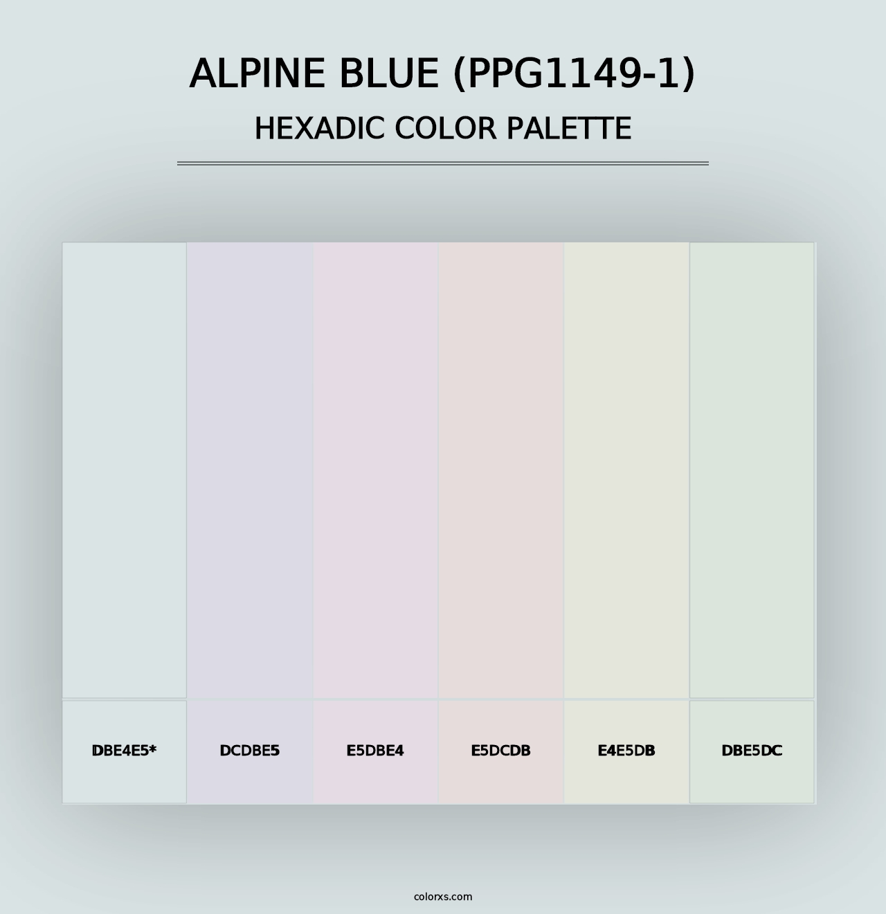 Alpine Blue (PPG1149-1) - Hexadic Color Palette