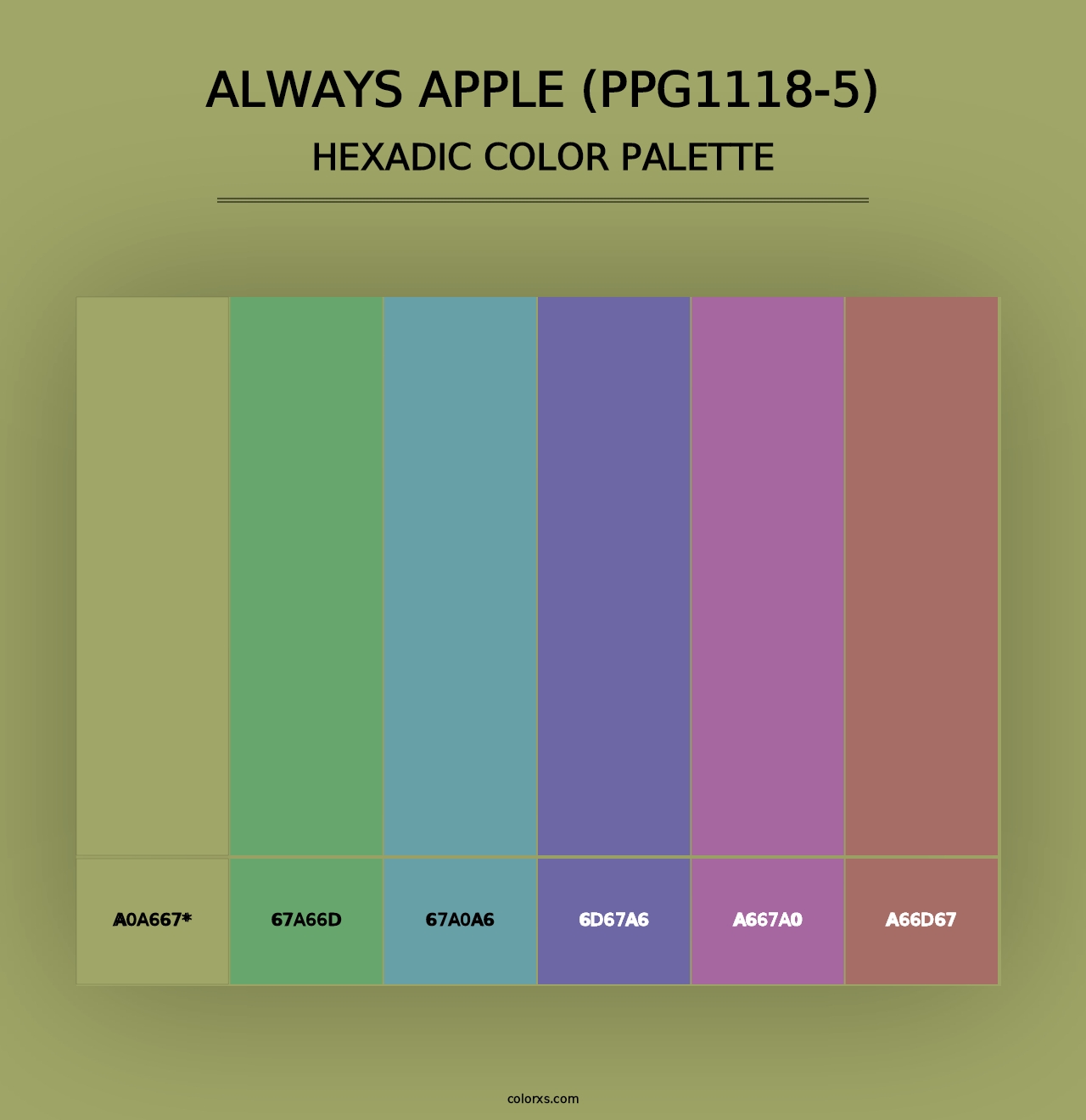 Always Apple (PPG1118-5) - Hexadic Color Palette