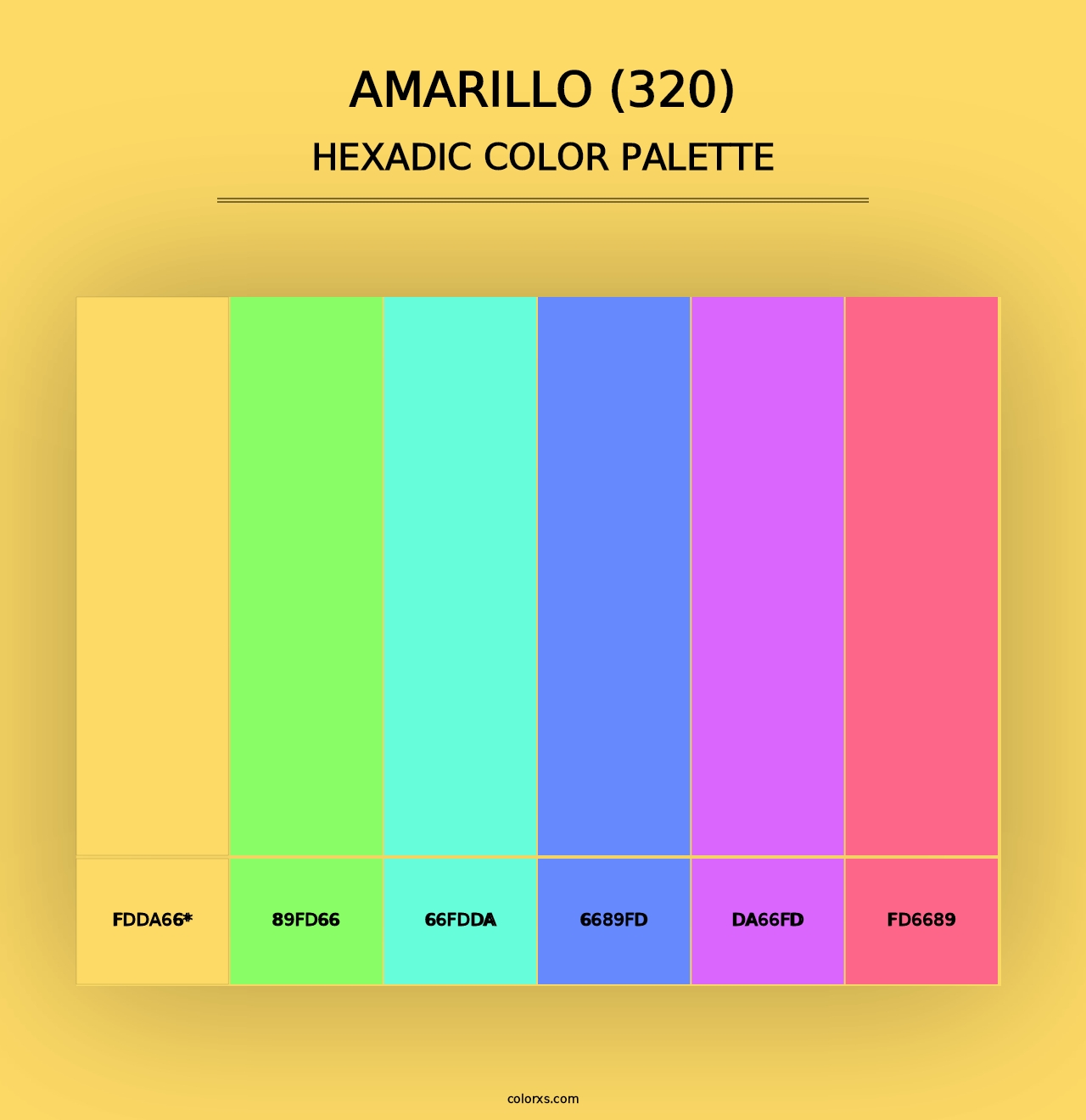 Amarillo (320) - Hexadic Color Palette