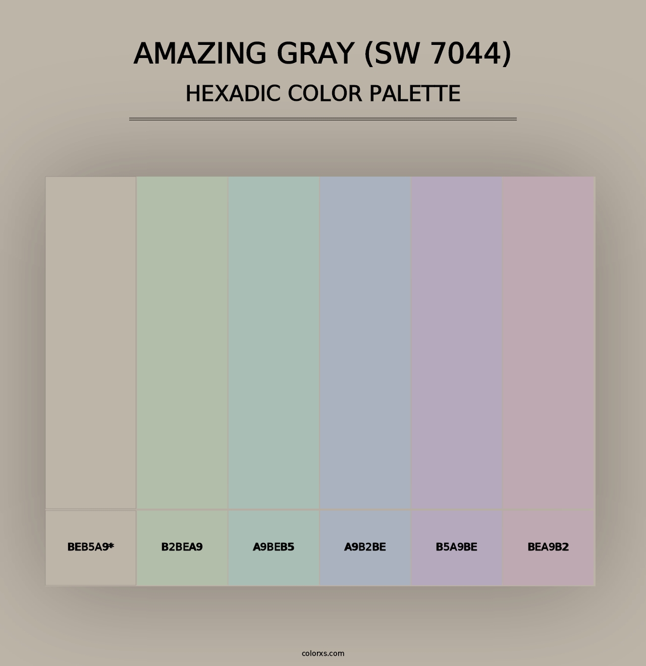 Amazing Gray (SW 7044) - Hexadic Color Palette